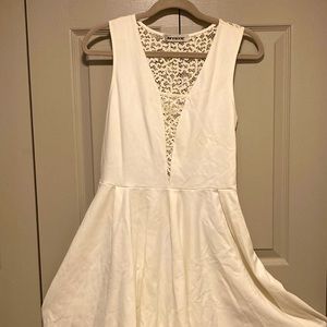 Mystic white lace back dress